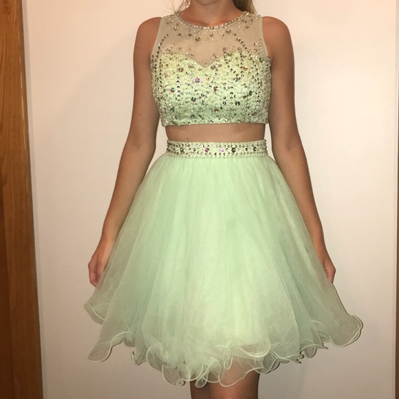 mint green homecoming dress